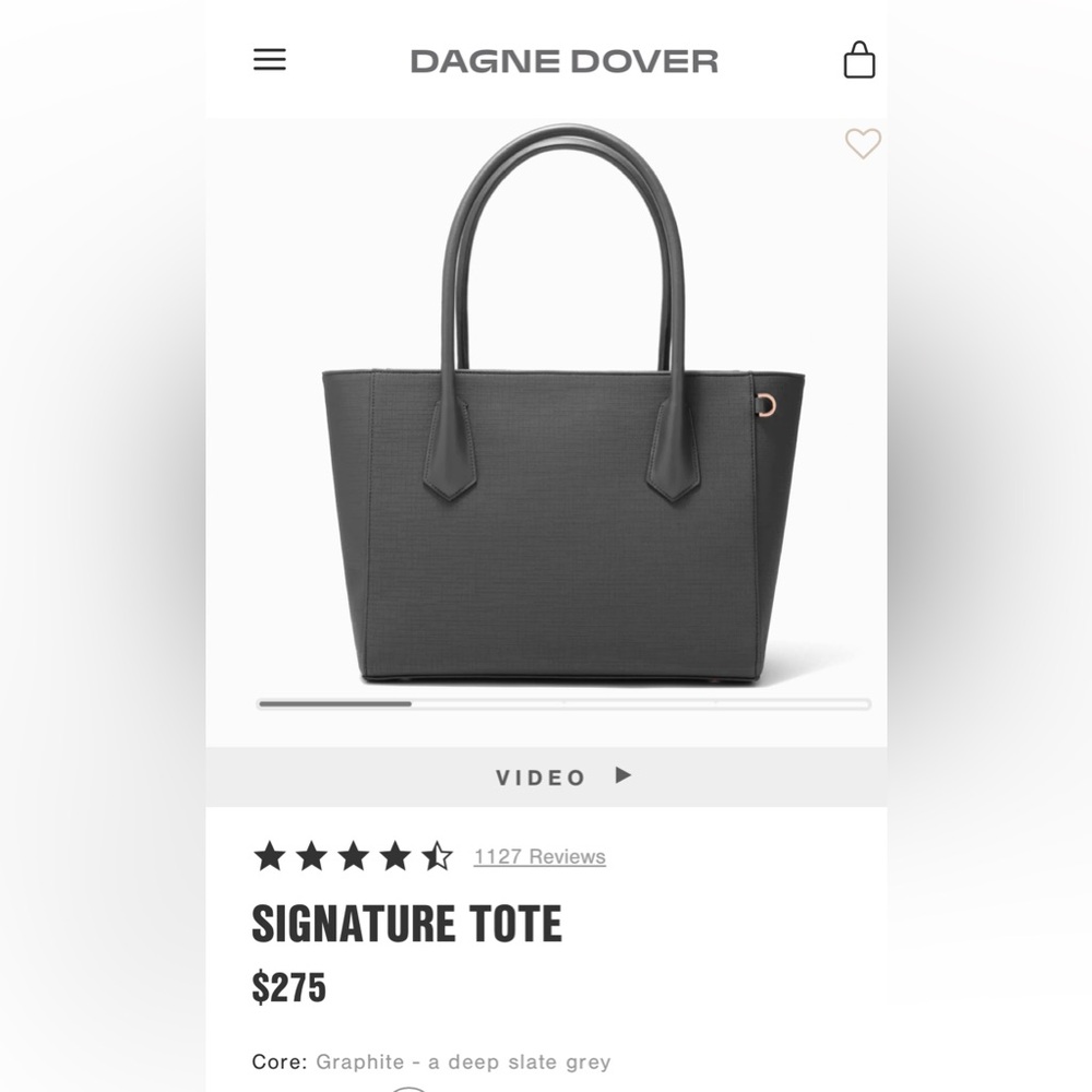 Dagne Dover Gray Tote Bag with Sleek Design